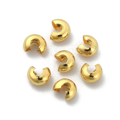 Brass Crimp Beads Covers KK-P232-14G-1