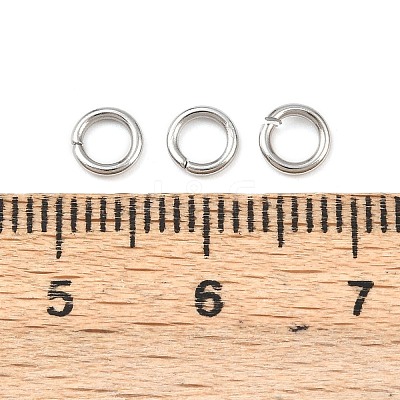 Tarnish Resistant 304 Stainless Steel Open Jump Rings X-STAS-J013-5x0.9mm-01-1