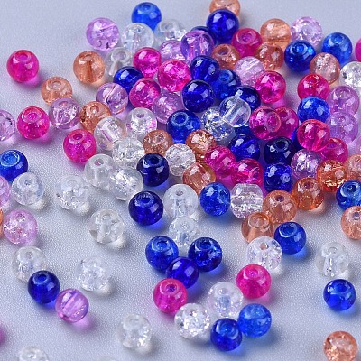 Baking Paint Crackle Glass Beads DGLA-X0006-4mm-06-1
