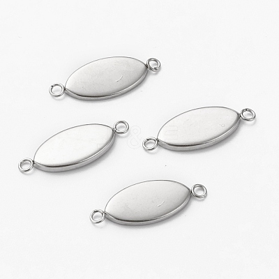 Non-Tarnish 304 Stainless Steel Cabochon Connectoe Settings STAS-L253-002P-1
