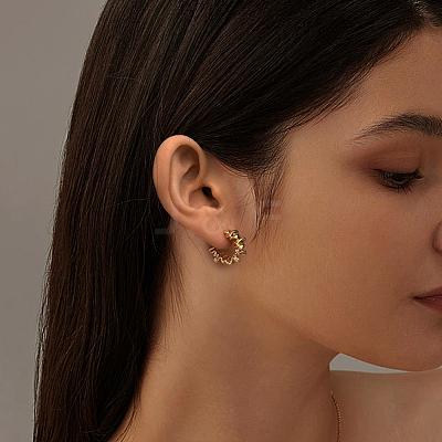4 Pairs 2 Colors Brass Hoop Earrings EJEW-GO0003-26-1