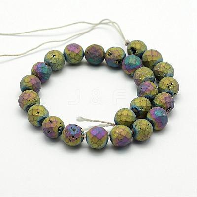 Electroplated Natural Quartz Crystal Beads Strands G-P149-01A-1