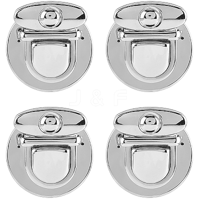 6Pcs Flat Round Alloy Bag Tuck Lock Clasps FIND-CP0003-23P-1