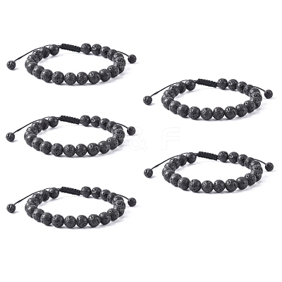Adjustable Nylon Cord Braided Bead Bracelets BJEW-F308-55G-1