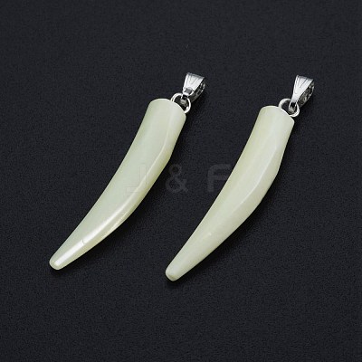 Natural Trochid Shell/Trochus Shell Pendants SSHEL-G024-04A-1