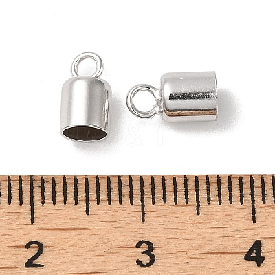 Anti-Tarnish Rhodium Plated 925 Sterling Silver Cord Ends STER-P055-02D-P-1