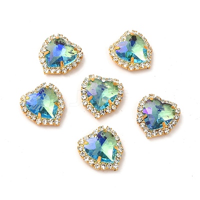 Moonlight Effect Heart Sew on Rhinestone RGLA-F079-01B-06-1