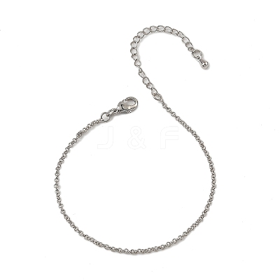 Brass Rolo Chain Bracelets for Women BJEW-G735-05P-1