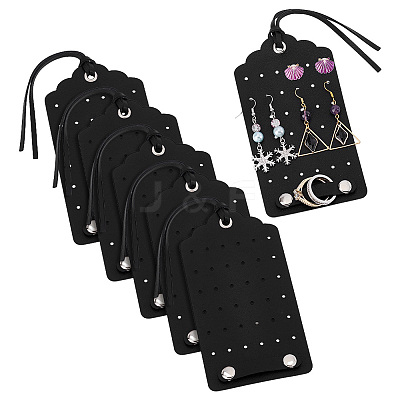 6 Bags PU Leather Earring Display Stands AJEW-PH0007-23-1