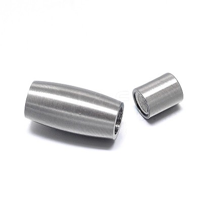 Tarnish Resistant Column 304 Stainless Steel Magnetic Clasps with Glue-in Ends STAS-D059-15C-1