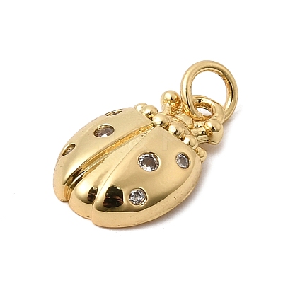 Brass Micro Pave Clear Cubic Zirconia Pendants KK-H267-077G-02-1