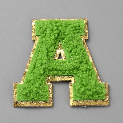 Letter A Computerized Towel Embroidery Cloth Self Adhesive Patches PATC-WH0007-37B-09-1