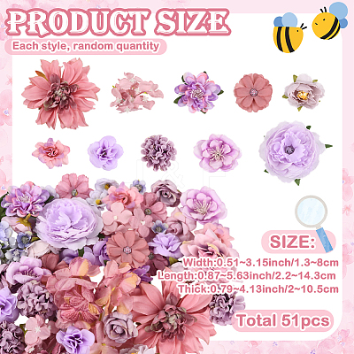 3 Bags 3 Styles Cloth Flower DIY-SP0005-72E-1