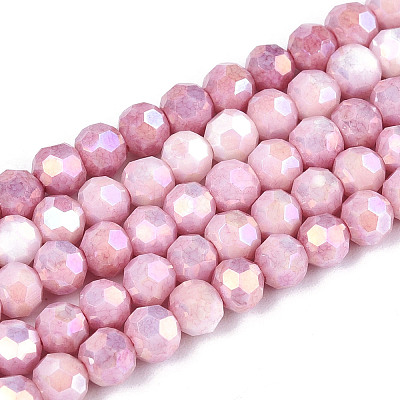 Anti-Tarnish Electroplate Glass Beads Strands EGLA-T021-4mm-15-02-1