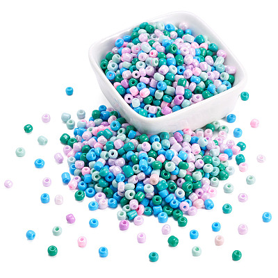 Opaque Glass Round Seed Beads GLAA-TAC0025-07B-01-1