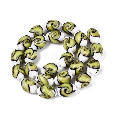 Handmade Gold Sand Lampwork Beads Strands LAMP-Q041-09D-1