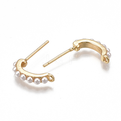 Brass Stud Earring Findings X-KK-T038-485G-1