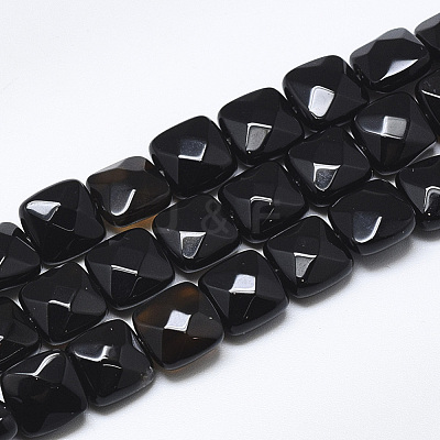 Dyed & Heated Natural Black Agate Beads Strands G-S357-D01-11-1