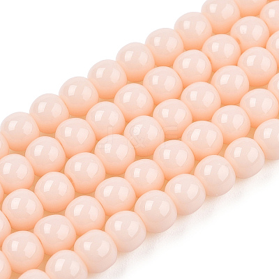 Opaque Solid Color Glass Beads Strands GLAA-T032-P4mm-09-1