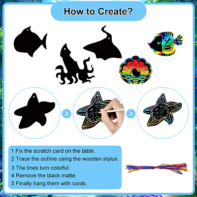 Rainbow Scratch Paper Art Pendant Decoration Kits DIY-WH20013-21B-1