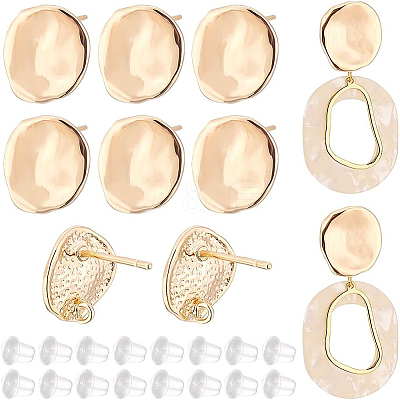 10Pcs Brass Stud Earring Findings KK-BC0008-60-1