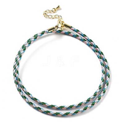 Polyester Cord Braided Necklace Makings MAK-L043-03G-19-1