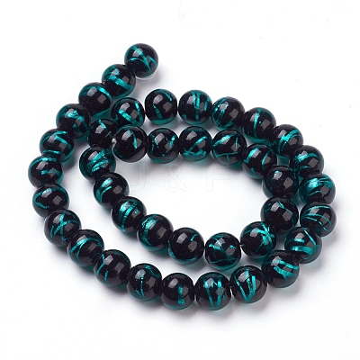 Handmade Silver Foil Lampwork Beads Strands FOIL-L016-C07-1