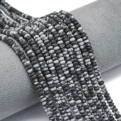 Natural Snowflake Obsidian Beads Strands G-P575-A23-4x2mm-1