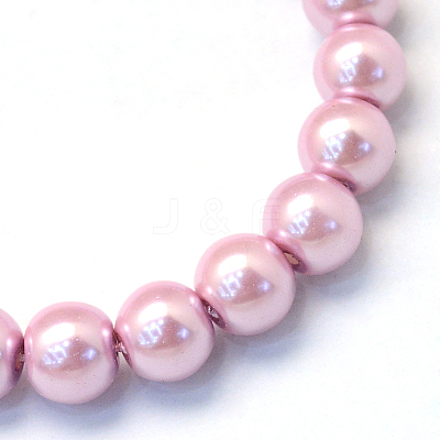 Baking Paint Pearlized Glass Pearl Beads Strands X-HY-Q003-10mm-47-1