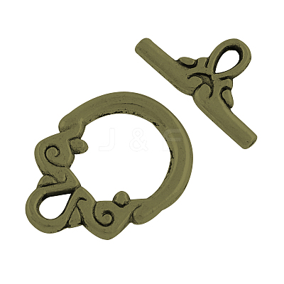 Tibetan Style Toggle Clasps TIBE-2106-AB-NR-1