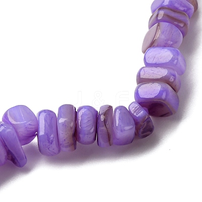 Dyed Natural Freshwater Shell Beaded Stretch Bracelets for Men Women BJEW-JB12478-03-1