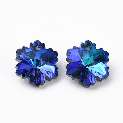 Electroplated Glass Charms EGLA-N006-015C-1