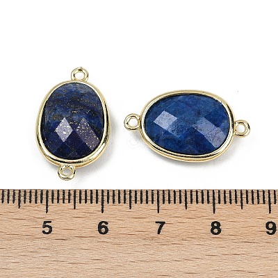 Dyed Natural Lapis Lazuli Faceted Connector Charms G-K347-11G-02-1