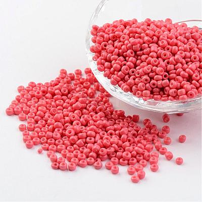 8/0 3mm Baking Paint Glass Seed Beads Loose Spacer Beads X-SEED-S002-K16-1
