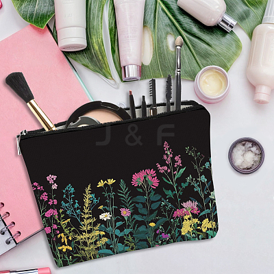 Double Sided Printed Polyester Makeup Zipper Bags AJEW-WH0607-010-1