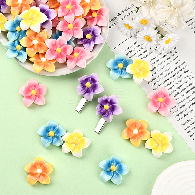 50Pcs 5 Colors Opaque Resin Cabochons FIND-SC0020-81-1
