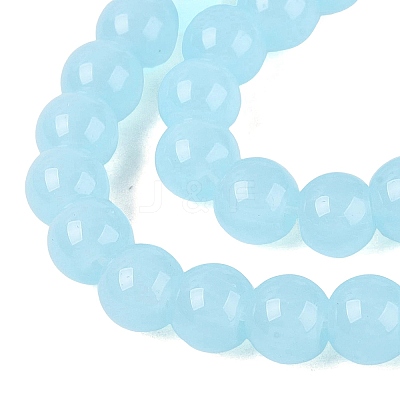 Imitation Jade Glass Beads Strands GLAA-T032-J6mm-07-1
