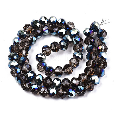 Electroplate Transparent Glass Beads Strands EGLA-A034-T8mm-Q20-1