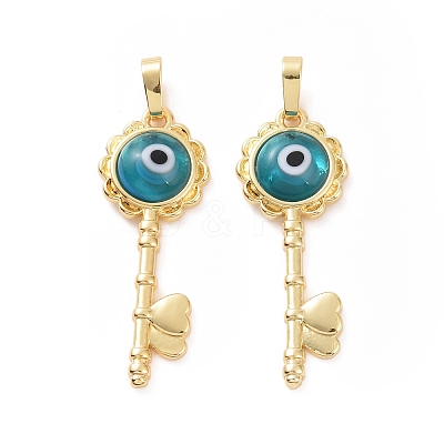 Handmade Evil Eye Lampwork Pendants ZIRC-F136-05G-03-1