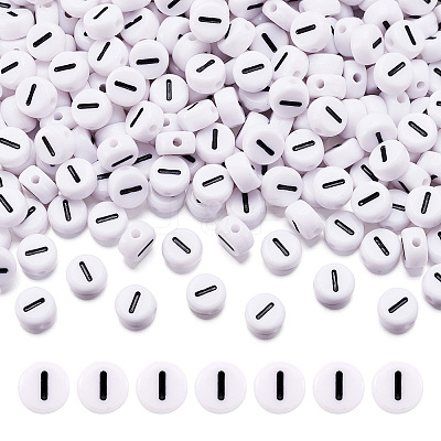 500Pcs Acrylic Horizontal Hole Letter Beads OACR-YS0001-03I-1