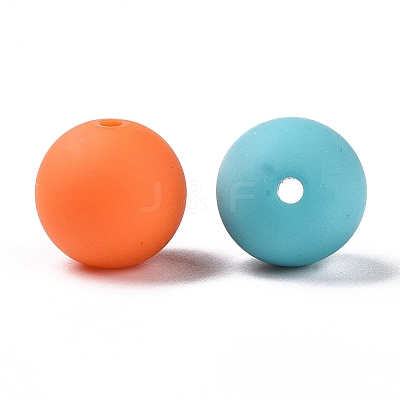 Rubberized Style Imitated Silicone Acrylic Beads MACR-T048-01A-07-1