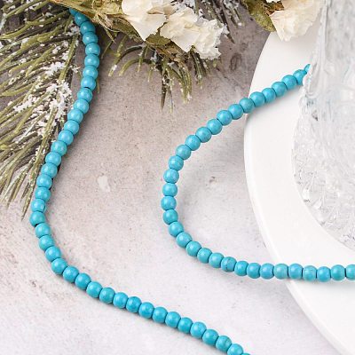 Synthetic Turquoise Beads Strands X-TURQ-G106-4mm-02F-1
