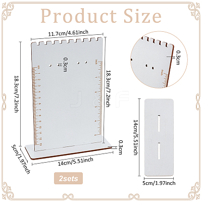 2 Sets Rectangle Shaped Wood Earring Organizer Display Stands with Scales EDIS-FG0001-69-1