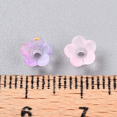 Frosted Transparent Acrylic Beads OACR-N137-72C-1