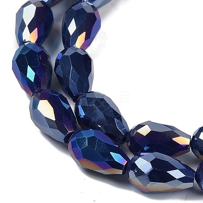 Opaque Solid Color Electroplate Glass Beads Strands EGLA-N013-P8mm-B03-1