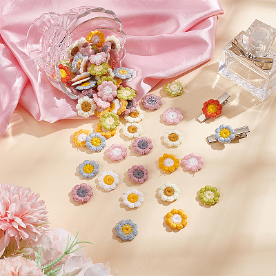 80Pcs 8 Colors Polyester Ornament Accessories DIY-FG0005-47-1
