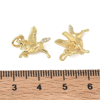Brass Micro Pave Clear Cubic Zirconia Charms CU-CBAC675-04G-1