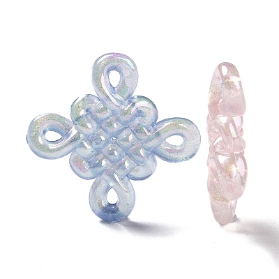 UV Plated Iridescent & Luminous Transparent Acrylic Beads OACR-G033-06G-1