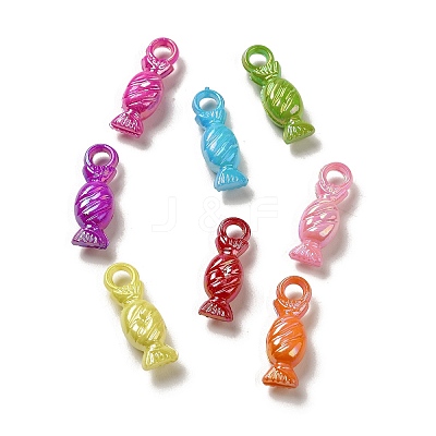 Plating Opaque Acrylic Pendants OACR-E039-53-1