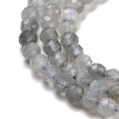 Faceted Round Natural Labradorite Bead Strands G-I156-03-3mm-1